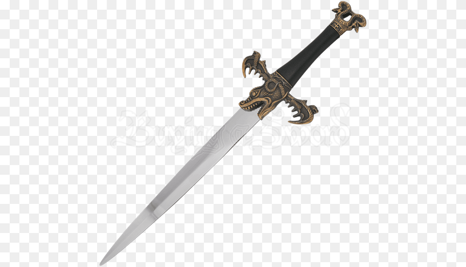 Antique Gold Medieval Dragon Dagger Antique Dagger, Blade, Knife, Sword, Weapon Png Image