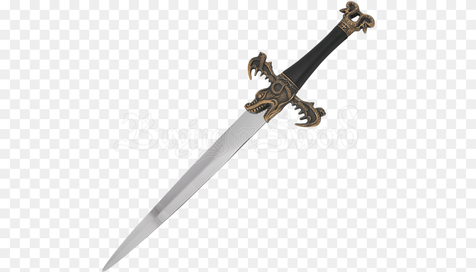 Antique Gold Medieval Dragon Dagger Medieval Dragon Dagger, Blade, Knife, Sword, Weapon Free Png
