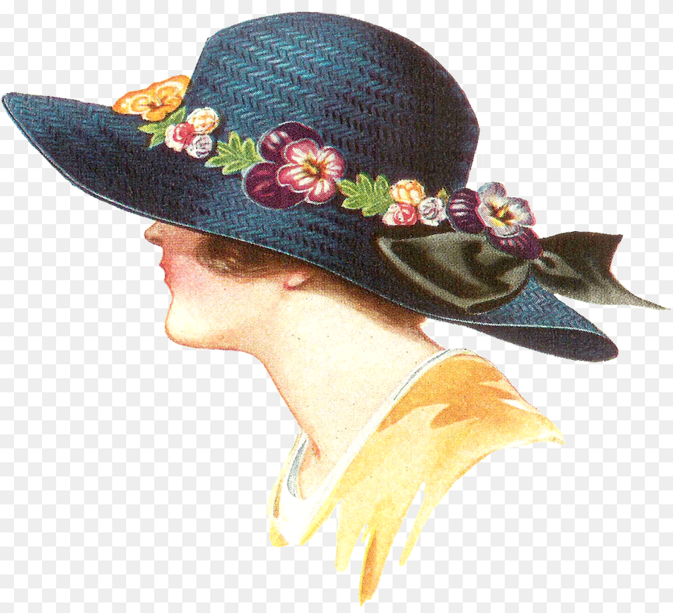 Antique Images Womens Hat Fashion Illustration, Clothing, Sun Hat, Adult, Female Free Png
