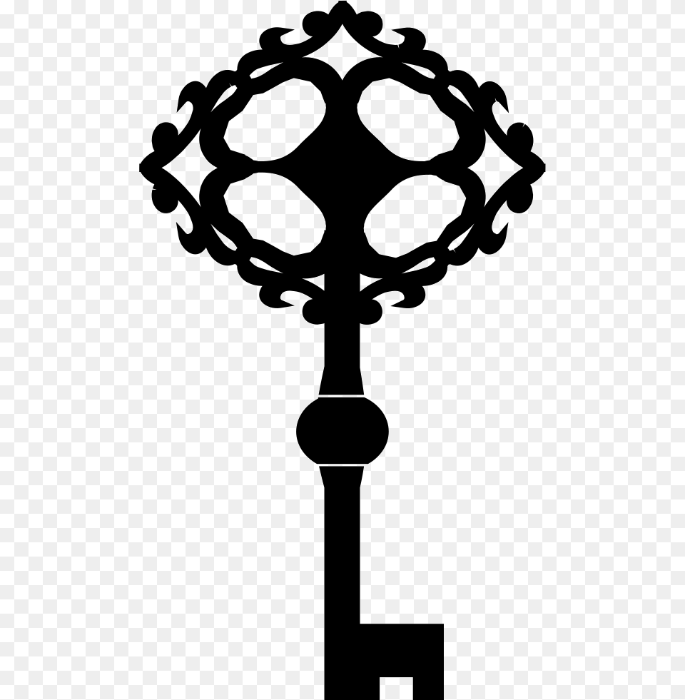 Antique Key Tool Icon, Stencil, Cross, Symbol Png Image