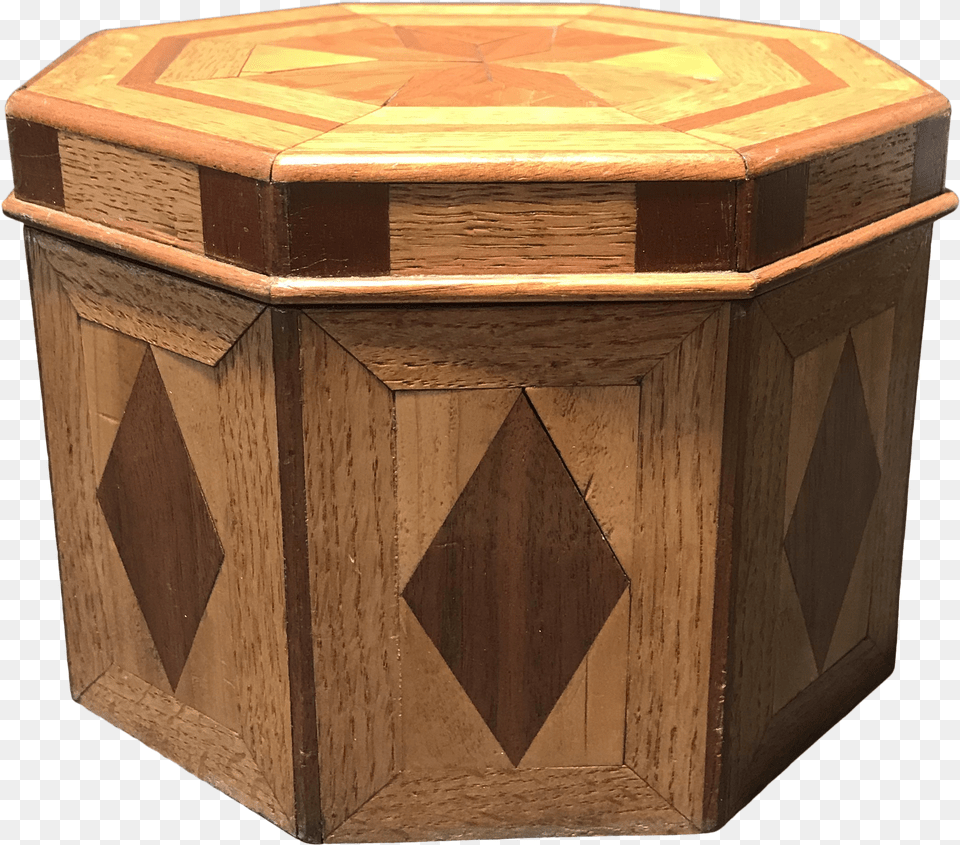 Antique Marquetry Nautical Star Treasure Box Plywood Png