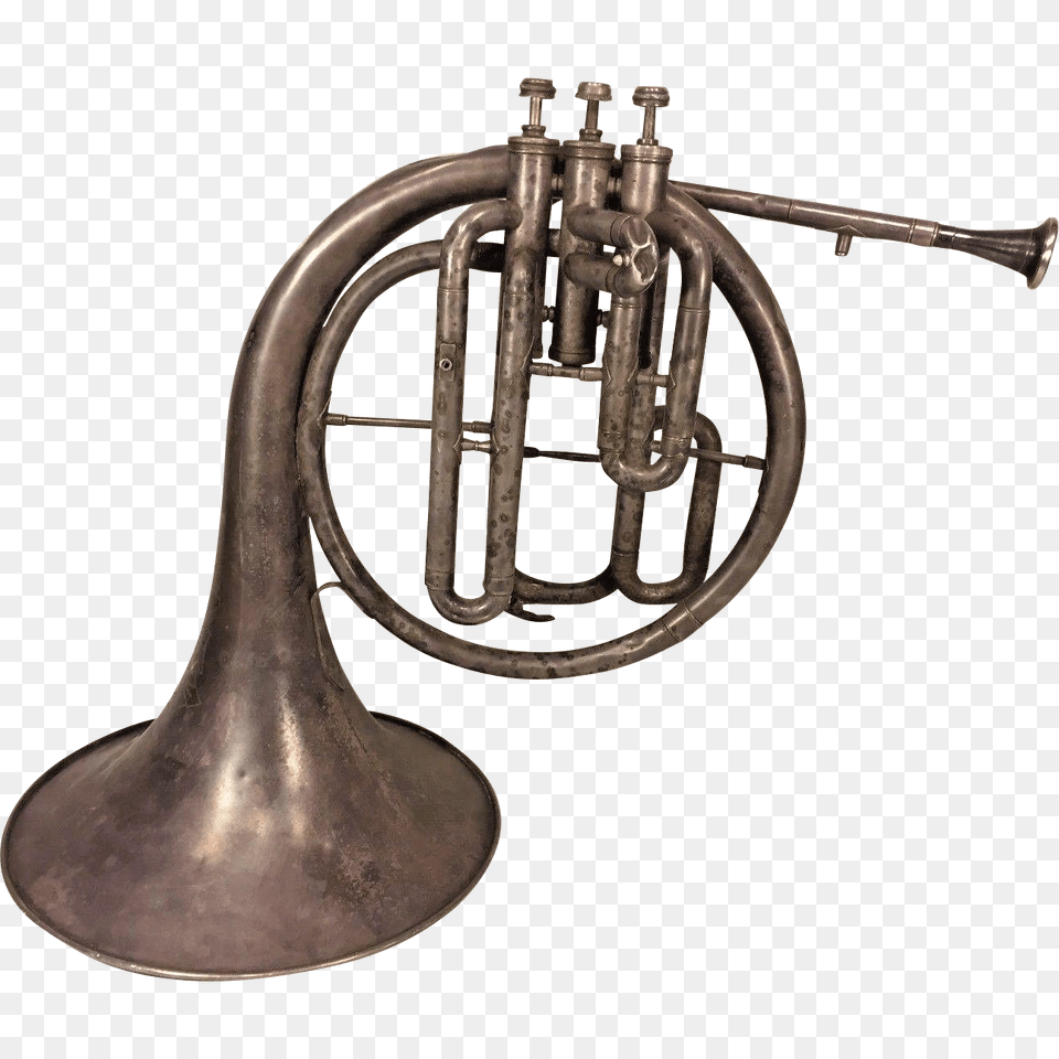 Antique Mellophone, Brass Section, Horn, Musical Instrument, Smoke Pipe Free Png Download