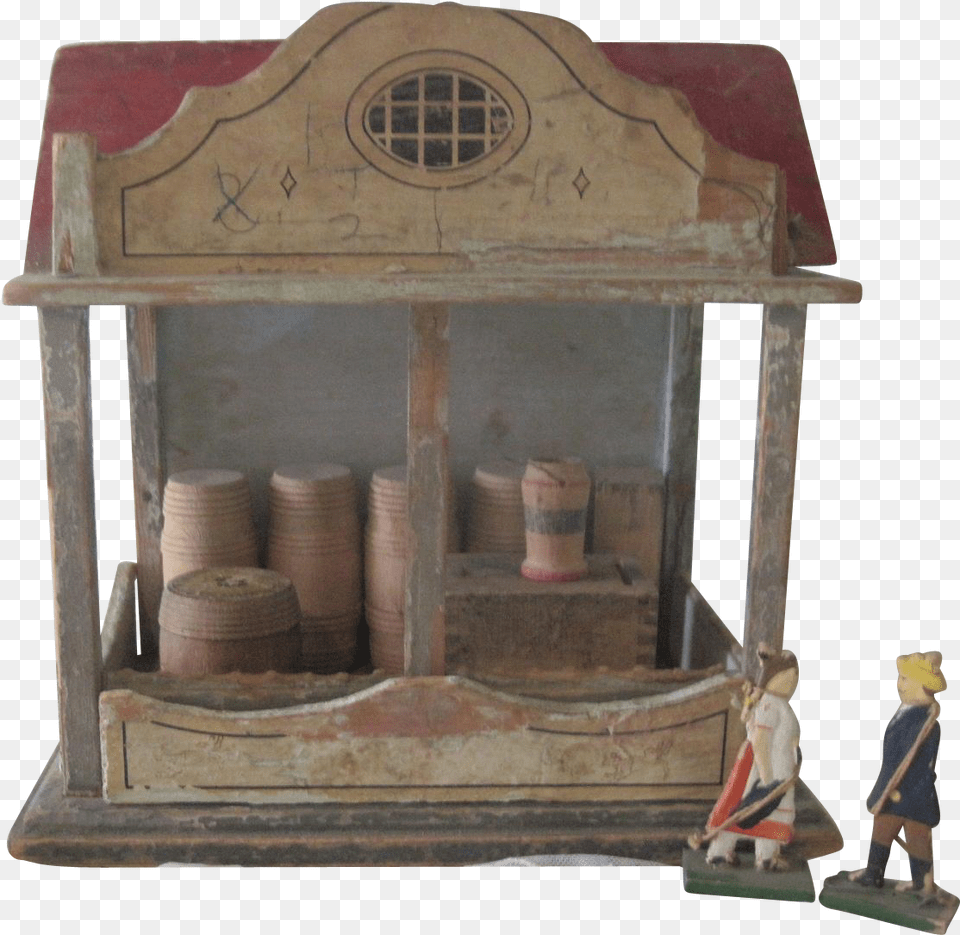 Antique Miniature Wooden Toy Barn Stable Dollhouse Scale Model, Child, Person, Boy, Male Free Png Download