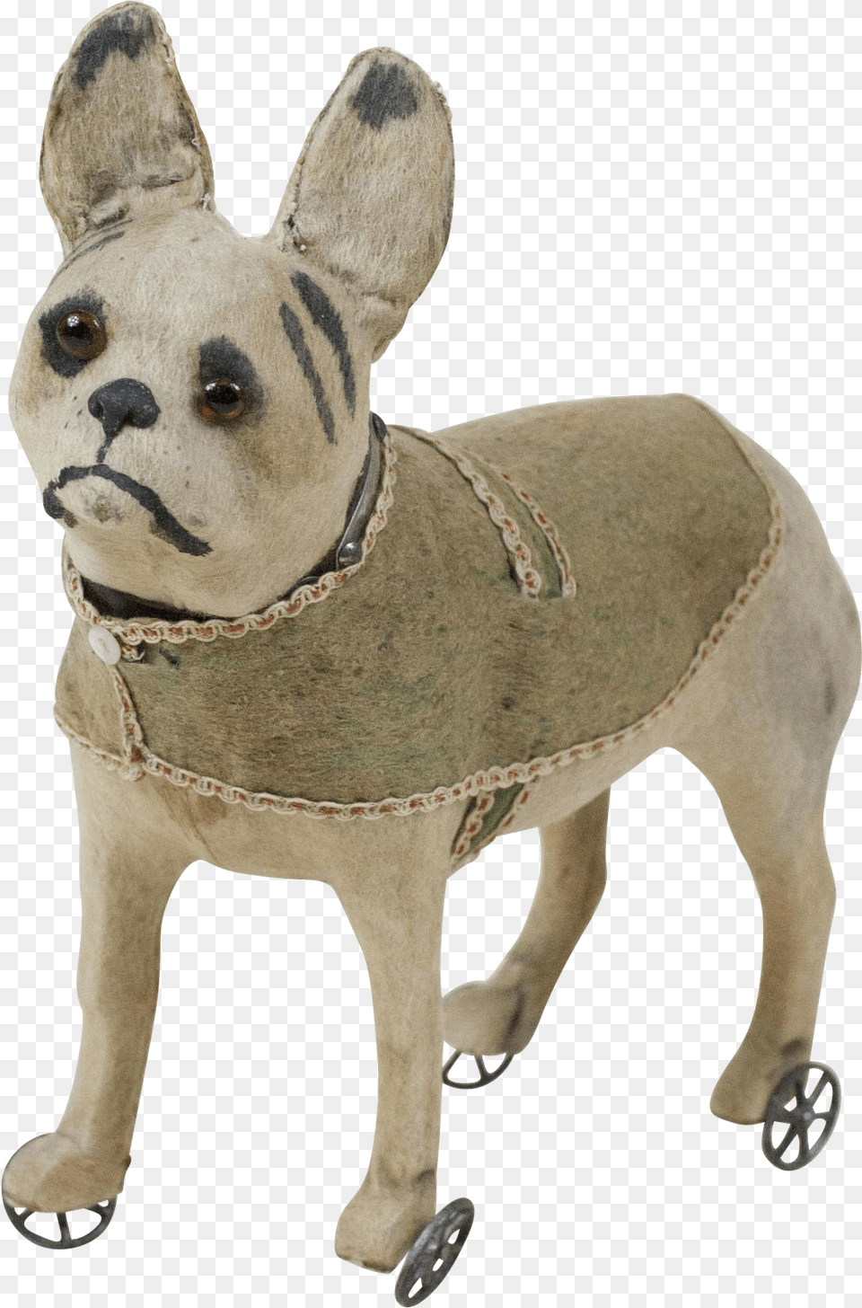 Antique Papier Mach Felt Covered Boxer Dog On Wheels Burro, Figurine, Animal, Canine, Mammal Png Image