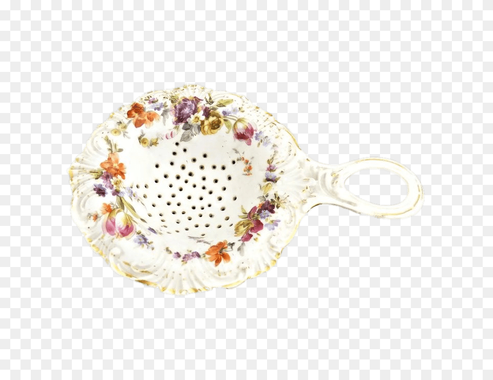 Antique Porcelain Tea Strainer, Art, Pottery Free Png