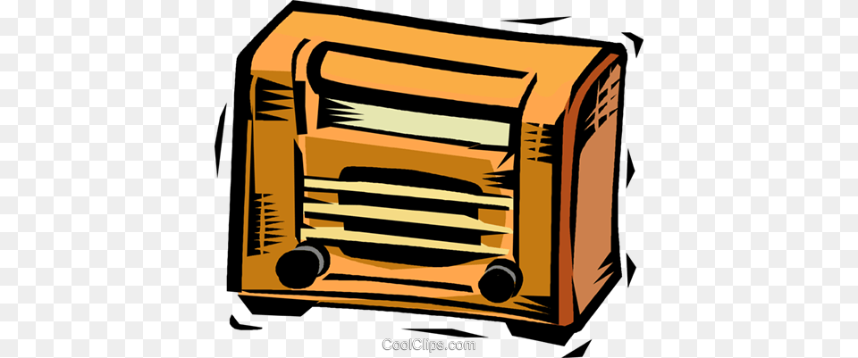 Antique Radio Royalty Vector Clip Art Illustration, Electronics, Moving Van, Transportation, Van Png Image