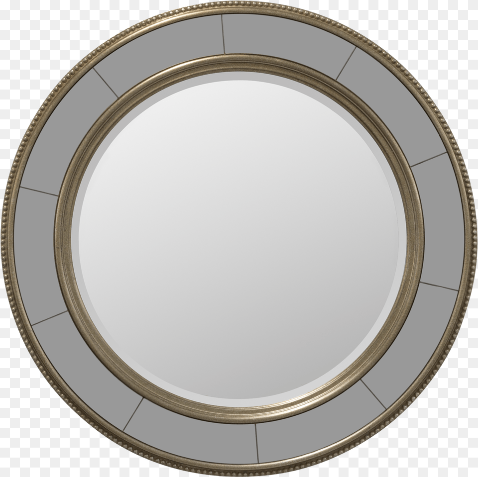 Antique Round Bevel Mirror Frame Circle Silver, Oval, Photography Png Image