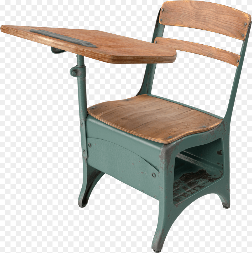 Antique School Desk Image, Chair, Furniture, Wood, Table Png
