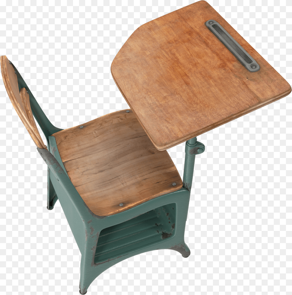 Antique School Desk Image Furniture, Chair, Plywood, Wood Free Png