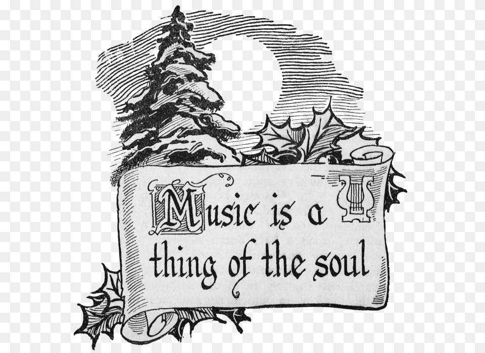 Antique Scroll Graphic Music Copy Christmas Music Clipart Black And White, Text, Art, Woman, Wedding Png