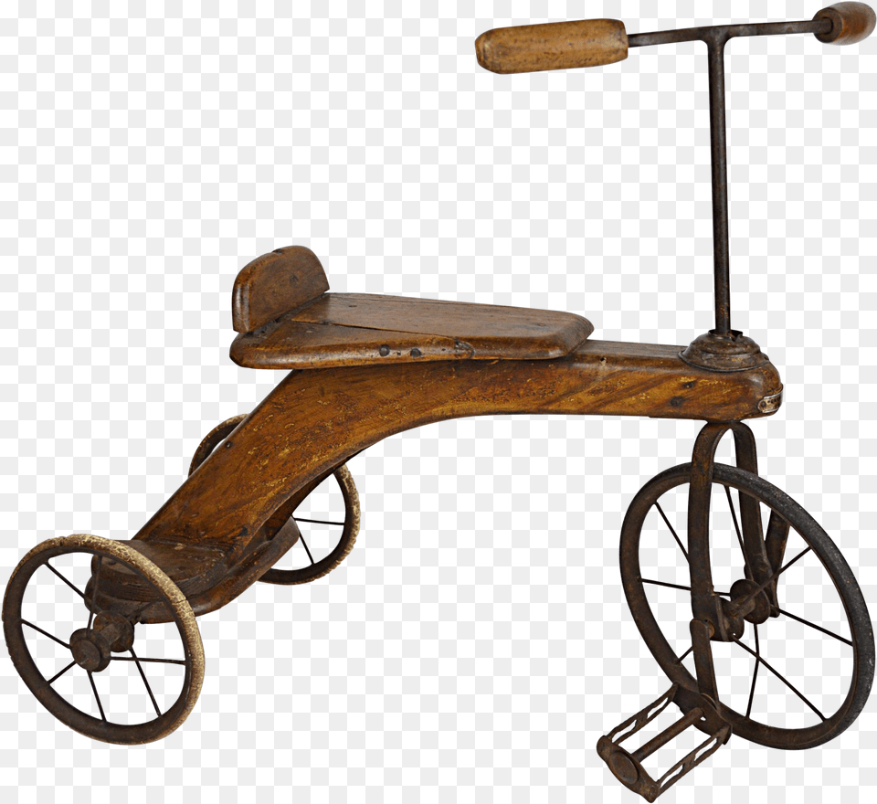 Antique Spanish Carved Wood Tricycle Wagon, Transportation, Vehicle, Machine, Wheel Free Transparent Png