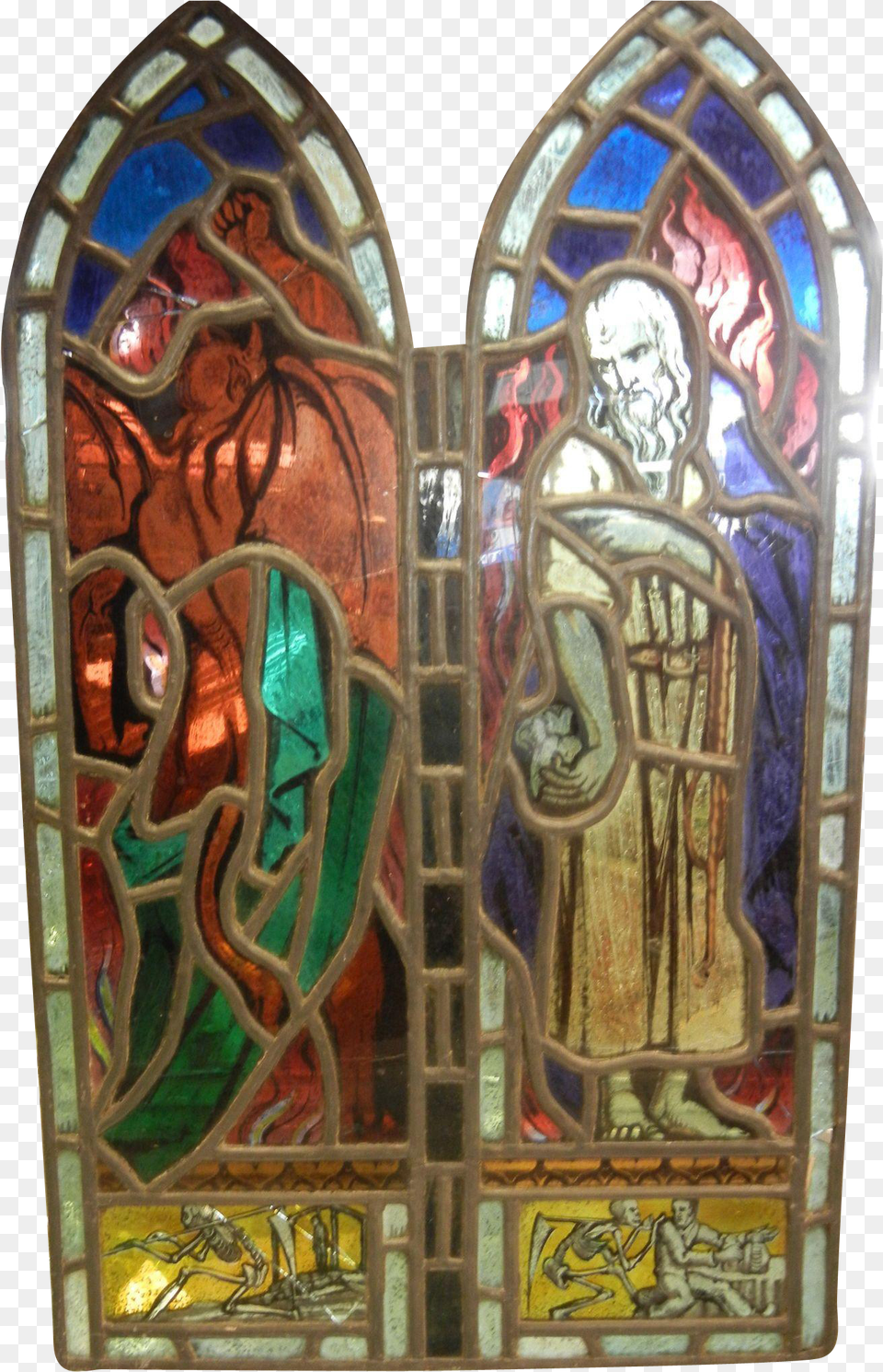 Antique Stained Glass Window Panel Judas Selling To Stained Glass Free Png Download