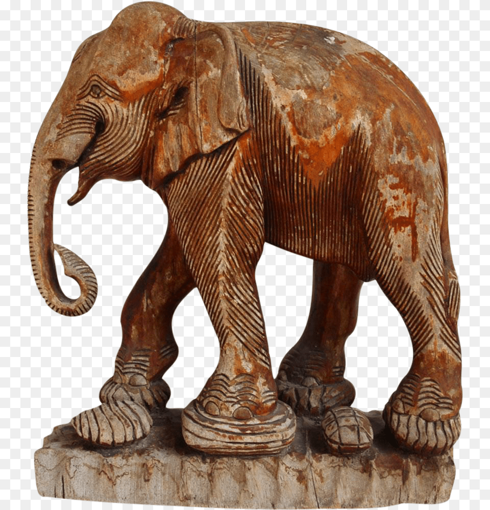 Antique Thai Wood Elephant Icon Antiques Animal Figure, Mammal, Wildlife, Reptile, Sea Life Free Transparent Png
