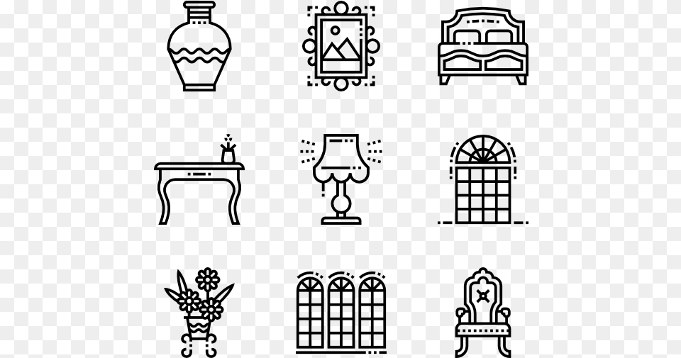 Antique Vector Line Hotel Line Icon, Gray Free Png