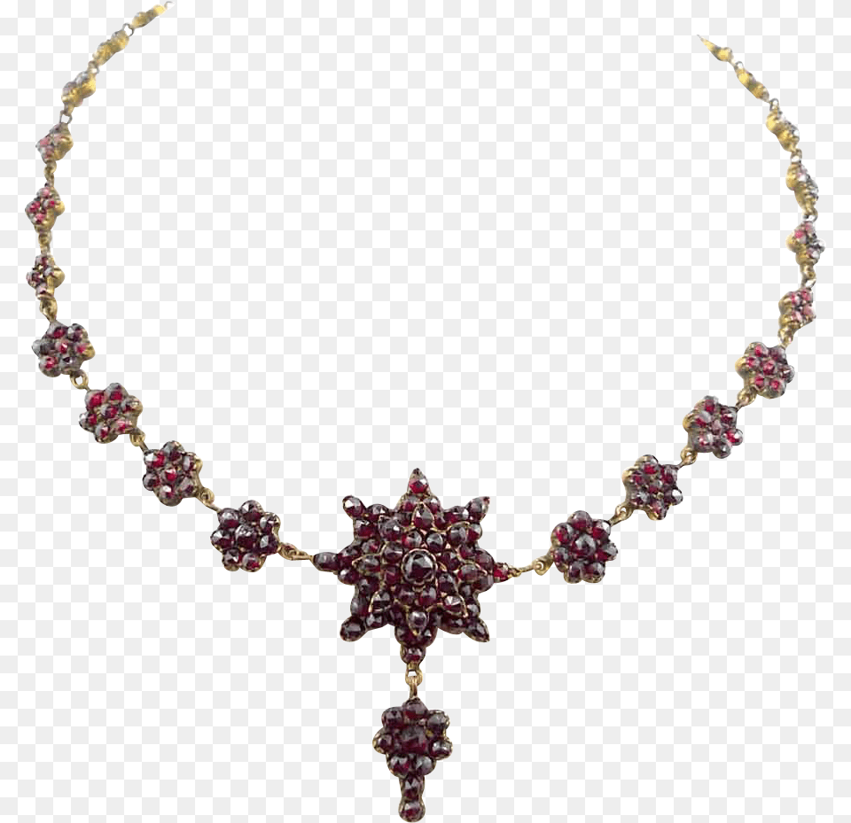 Antique Victorian Era Cut Garnets Necklace Circa Victorian Era Necklaces, Accessories, Jewelry, Diamond, Gemstone Png