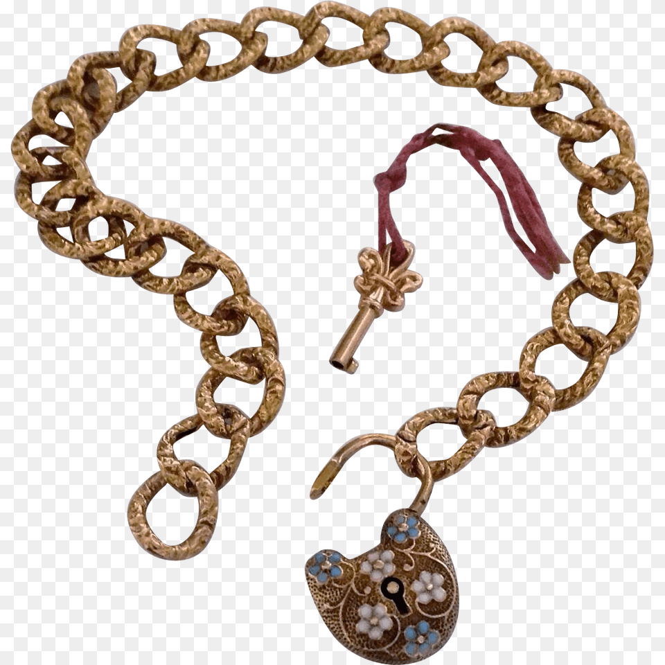 Antique Victorian Puffy Heart Padlock Working Key Enamel Gold, Accessories, Earring, Jewelry, Bracelet Free Png Download