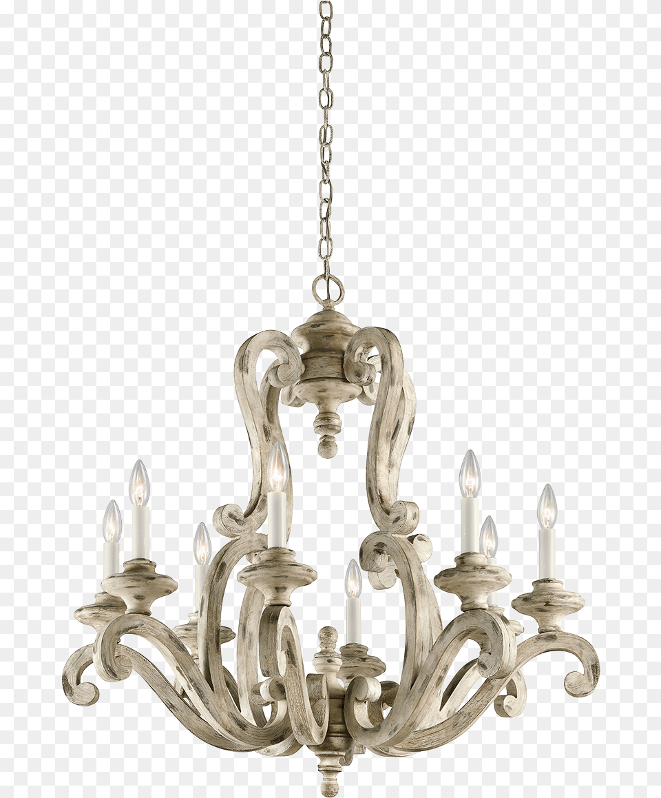 Antique White Wooden Light Fixture, Chandelier, Lamp Png Image