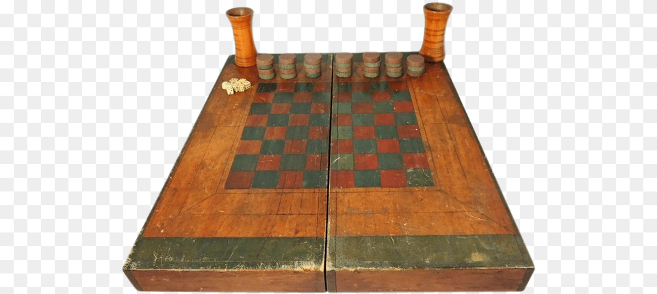 Antique Wood Box Game Board Checkers Chess Backgammon Chess Free Png Download