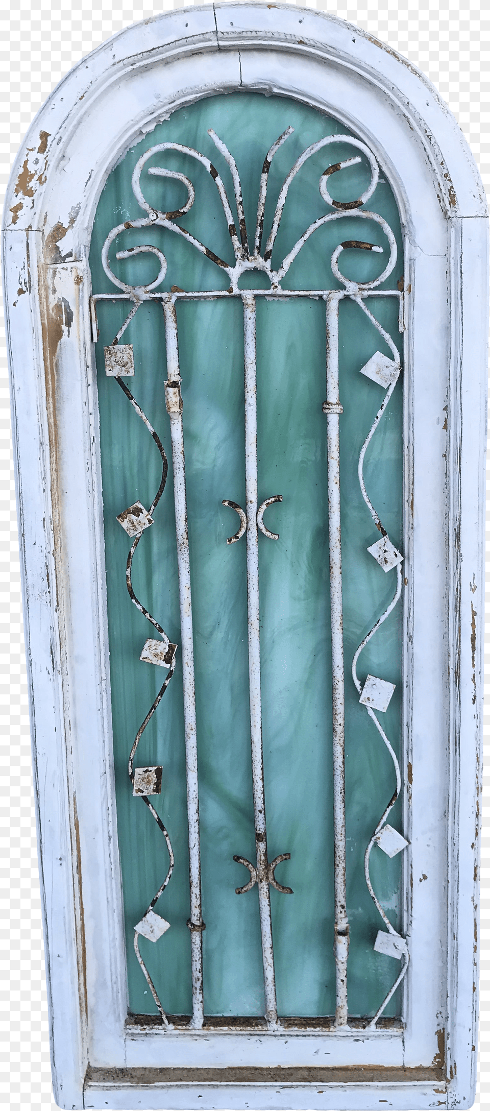 Antique Wood Window Pane With Metal And Teal Quarts Back Solid Png