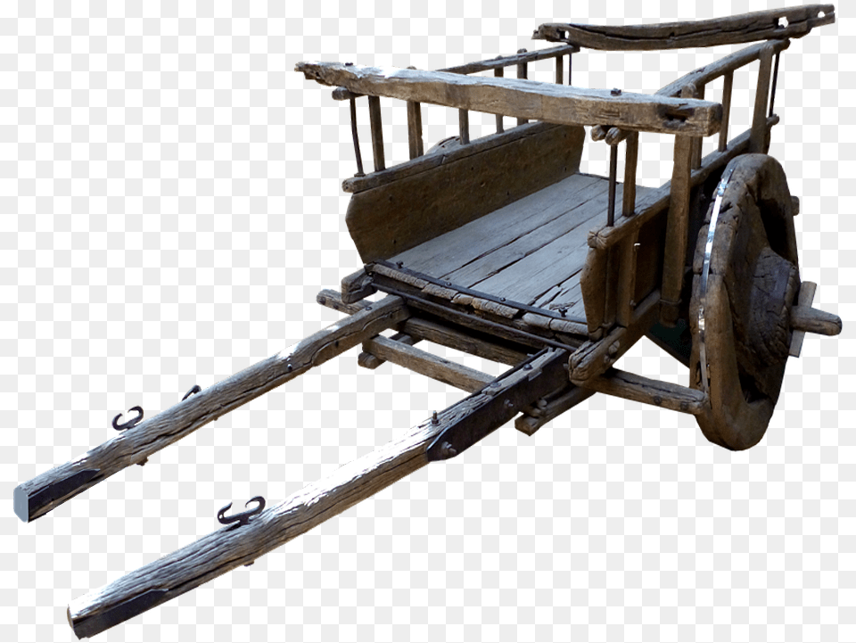 Antique Wooden Cart Jinrikisha, Machine, Wheel, Transportation, Vehicle Free Png