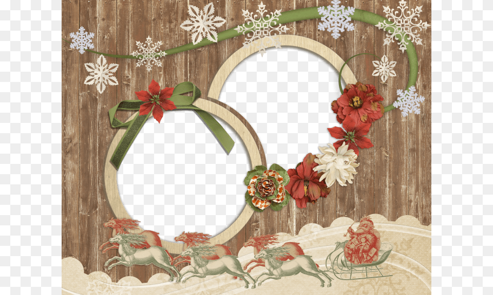 Antique Wooden Christmas Photo Frame, Pattern, Embroidery, Applique, Art Free Png Download
