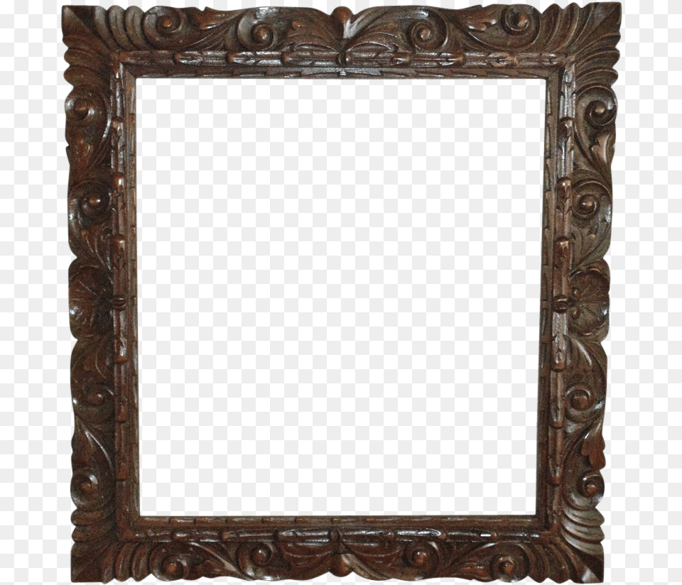Antique Wooden Frame Portrait Frame, Mirror Free Png Download