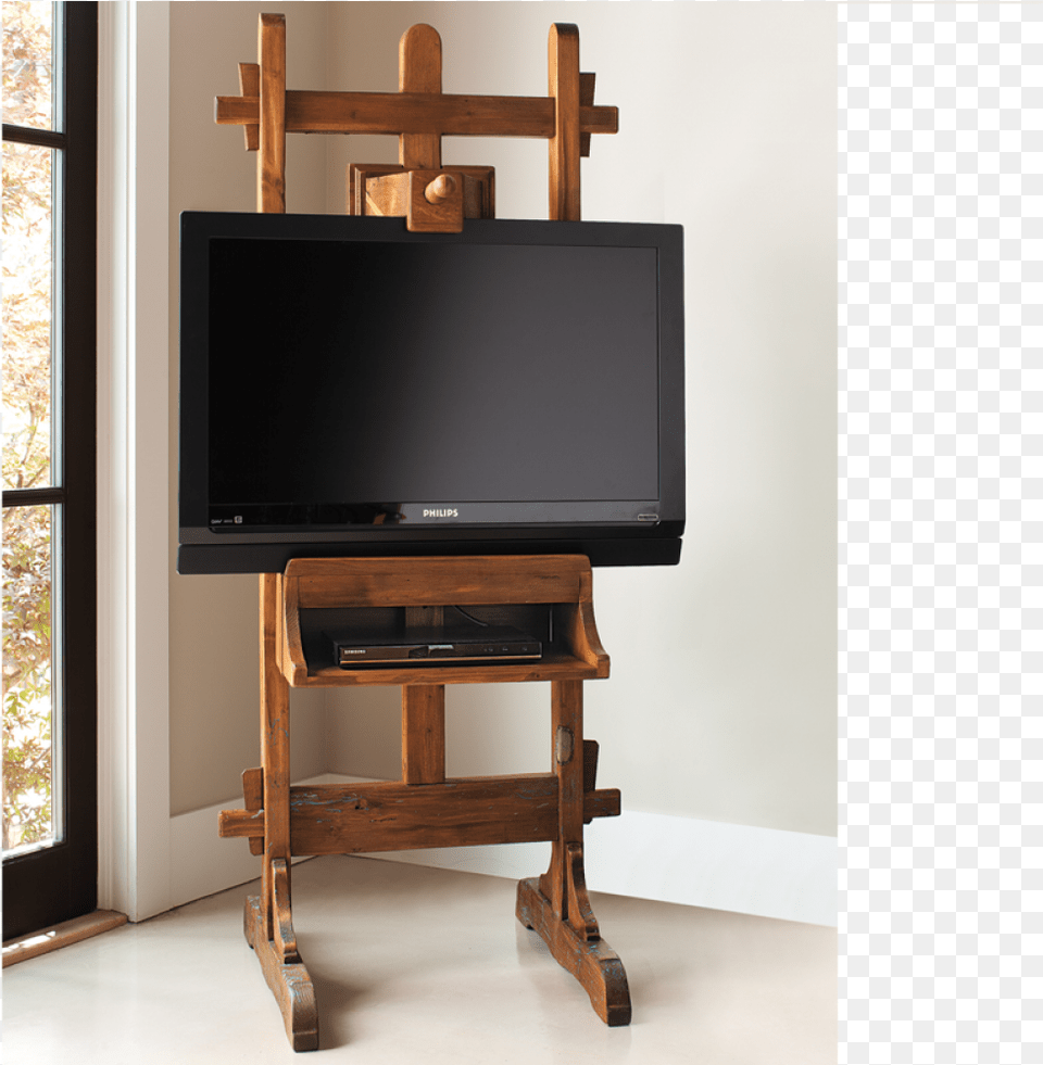 Antique Wooden Tv Stand Wood Tv Easel Stand, Computer Hardware, Screen, Monitor, Interior Design Free Png