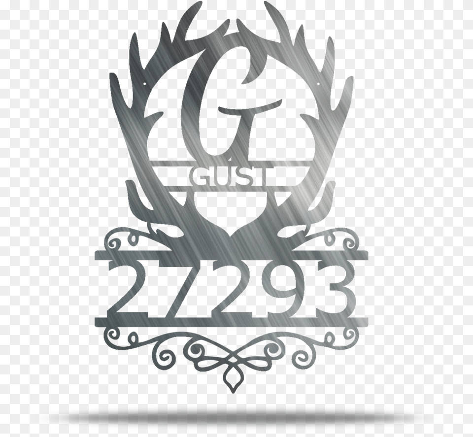 Antler Address Initial Amp Name Customizable Metal, Emblem, Symbol, Logo, Adult Free Png