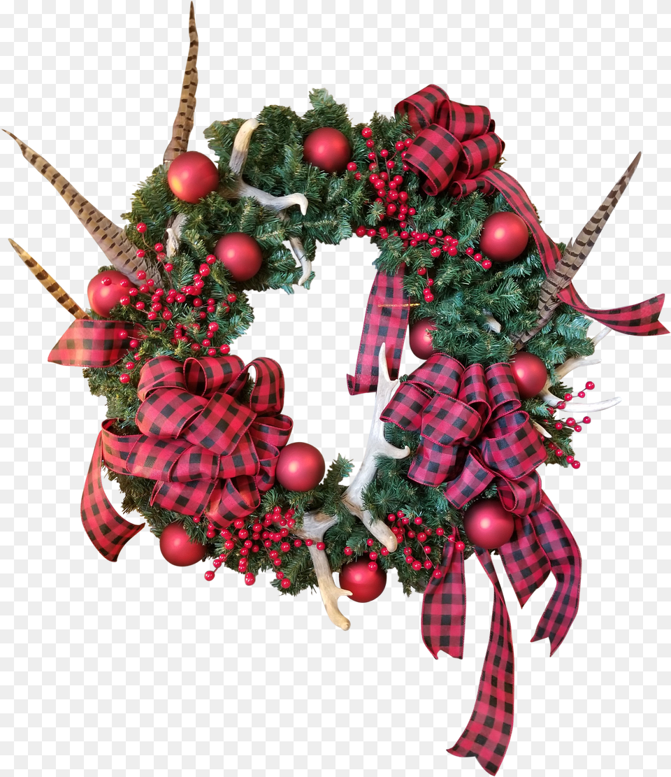 Antler Christmas Wreath For Holiday Free Transparent Png