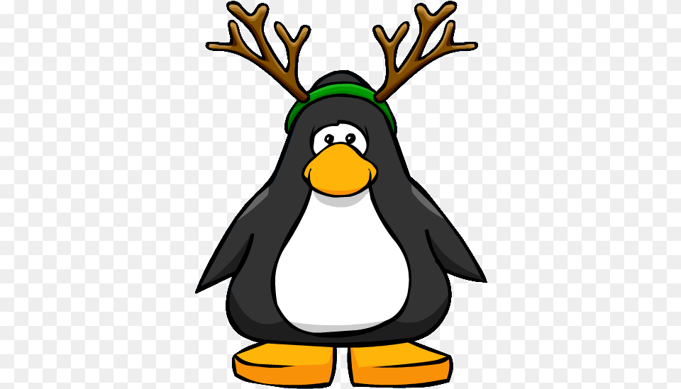 Antlers 2 Club Penguin Dark Green Penguin, Animal, Bird, Person Free Png
