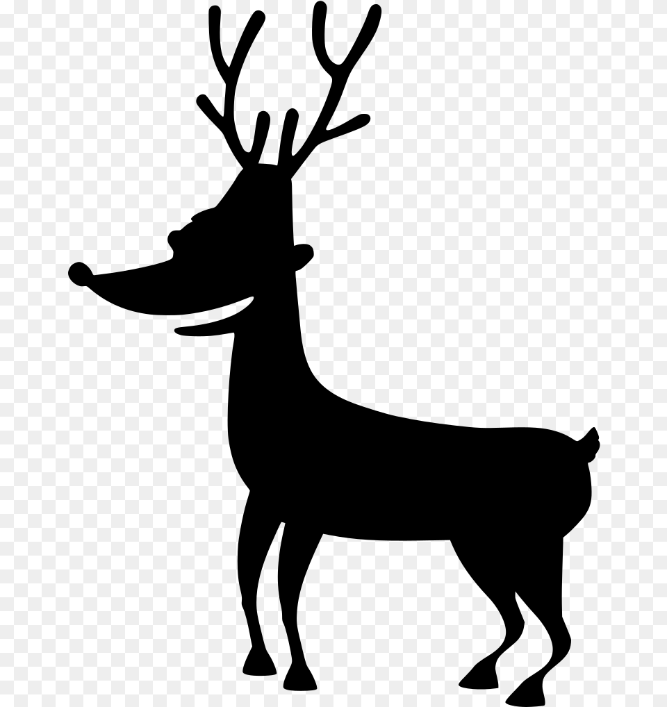 Antlers Cartoon Reindeer, Gray Png