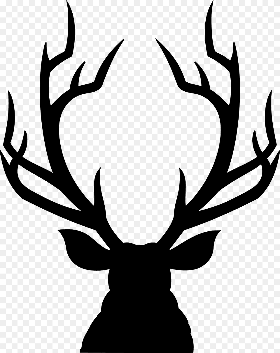 Antlers Silhouette, Antler, Animal, Deer, Mammal Png