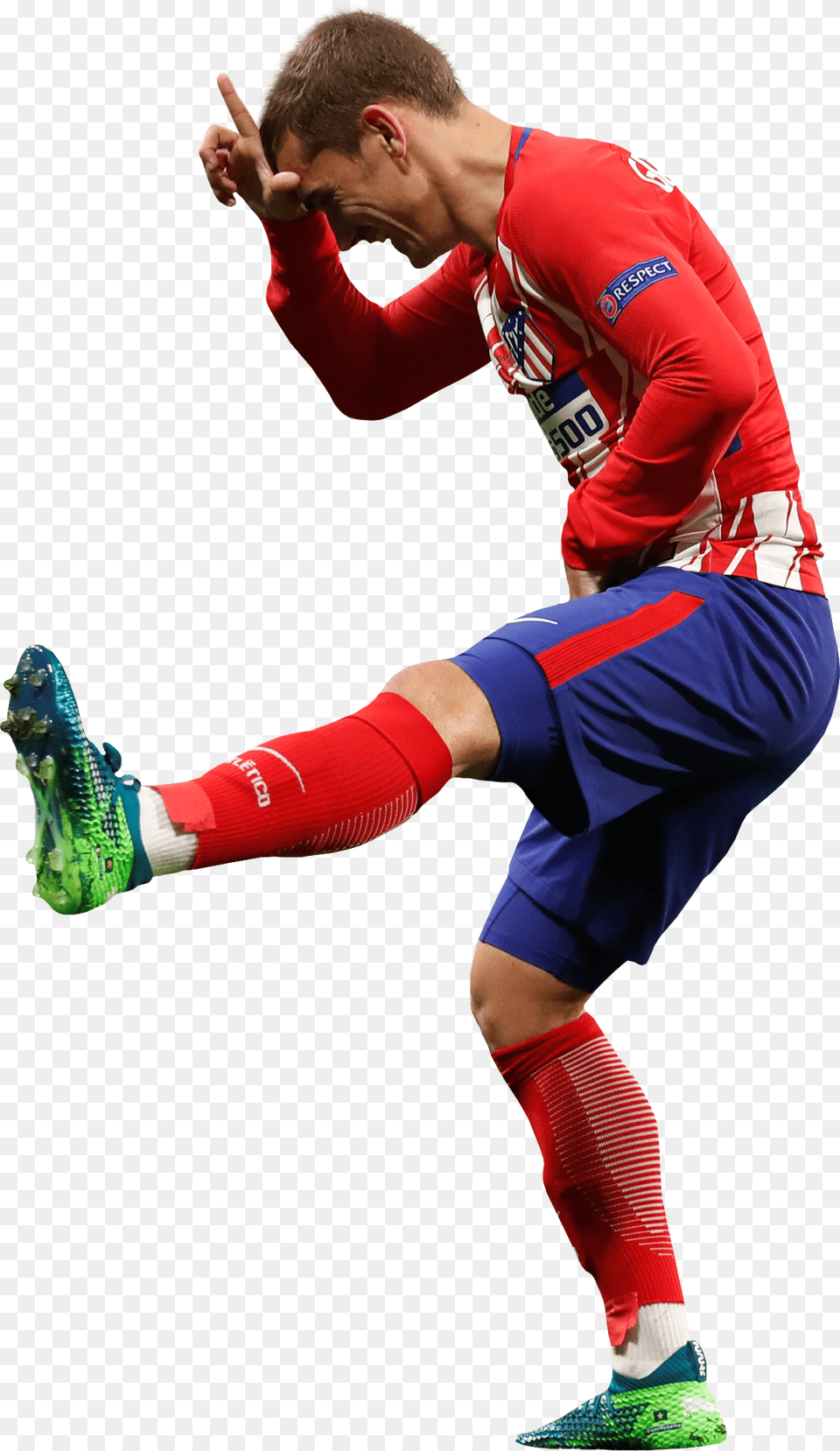 Antoine Griezmann Football Render Kick Up A Soccer Ball, Person, People, Shoe, Clothing Free Png Download