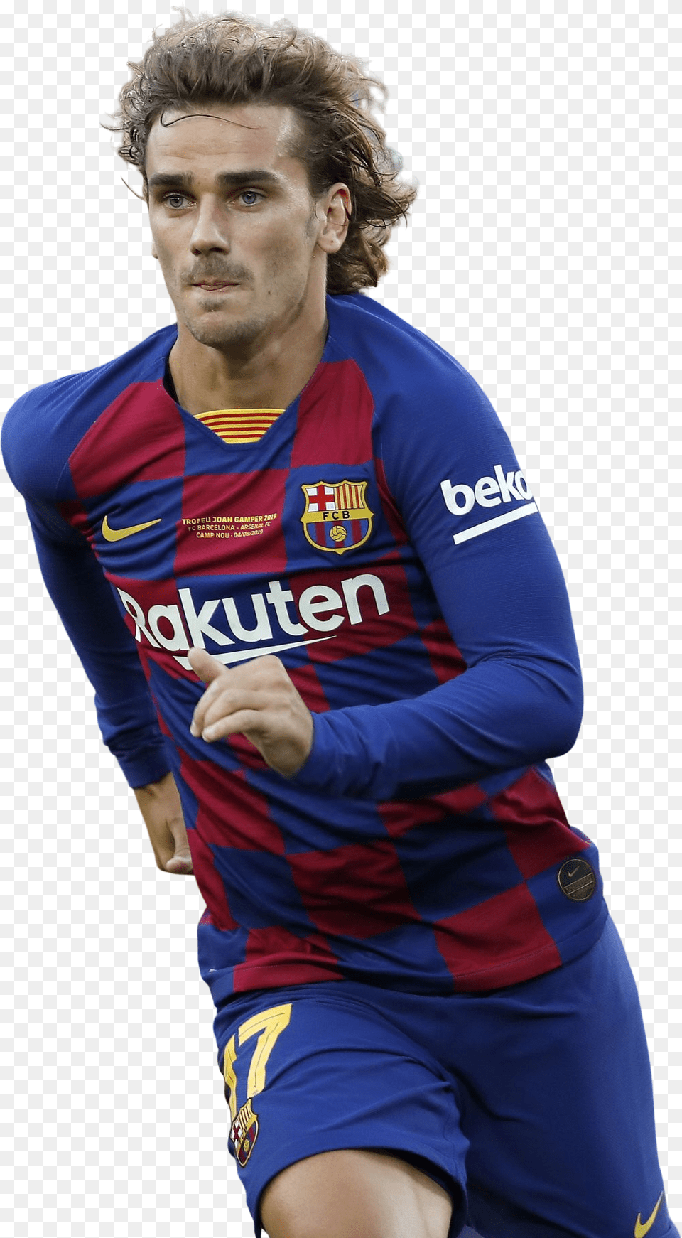 Antoine Griezmannrender Antoine Griezmann Barcelona, Clothing, Shirt, Adult, Male Free Png