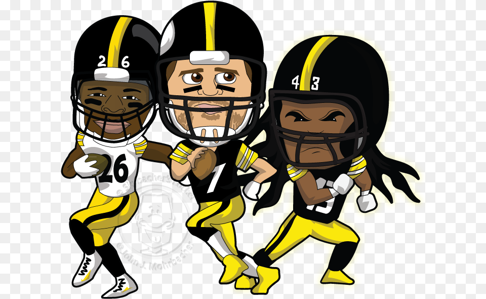 Antonio Brown Colouring Pages Pittsburgh Steelers, Helmet, Person, People, Playing American Football Free Png