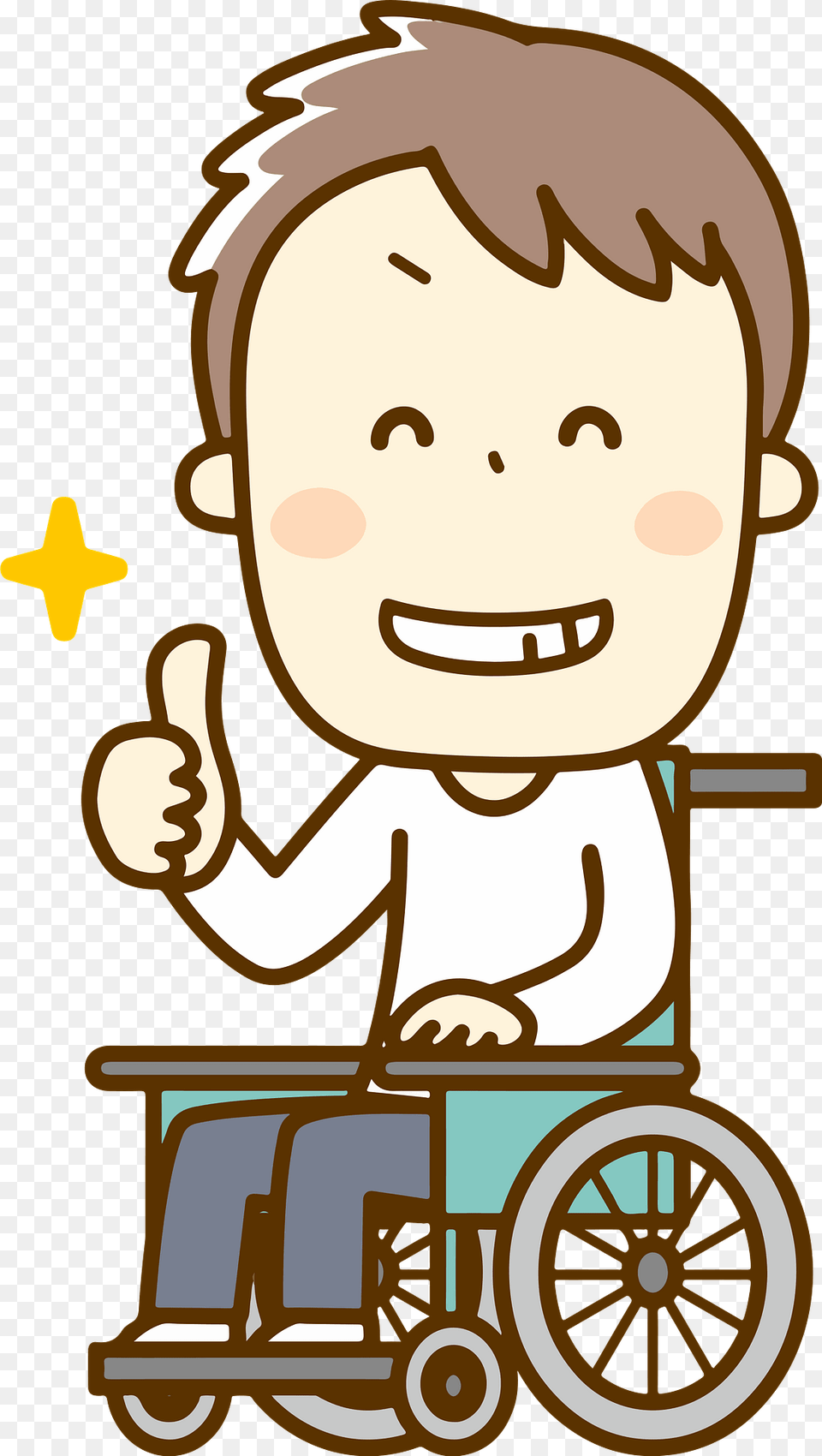 Antonio Man In A Wheelchair Is Giving Thumbs Up Clipart, Chair, Furniture, Wheel, Machine Free Transparent Png
