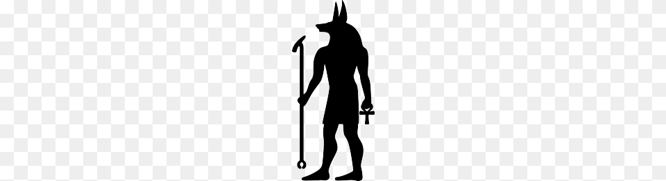 Anubis Silhouette Egyptian While, Stencil, Adult, Male, Man Free Png