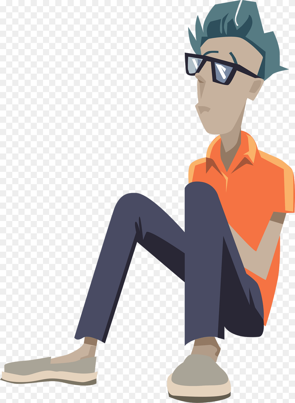 Anxiety Clipart, Clothing, Pants, Person, Sitting Png