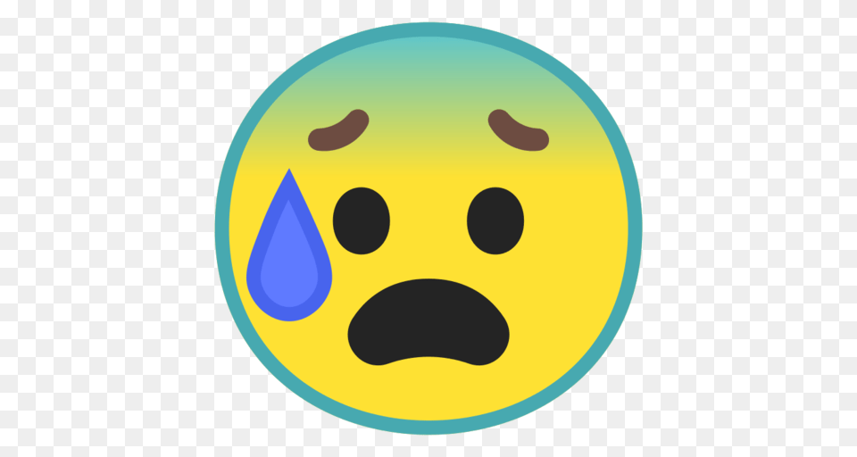 Anxious Face With Sweat Emoji, Sphere, Disk Free Transparent Png