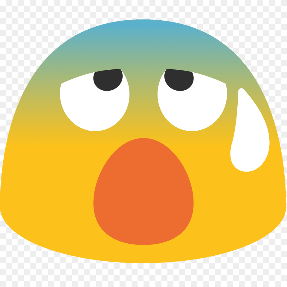Anxious Face With Sweat Emoji Clipart, Egg, Food, Disk Free Png