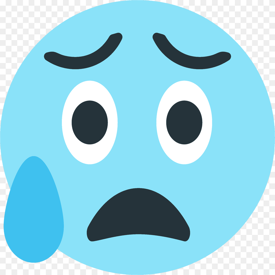 Anxious Face With Sweat Emoji Clipart, Plush, Toy, Disk Png