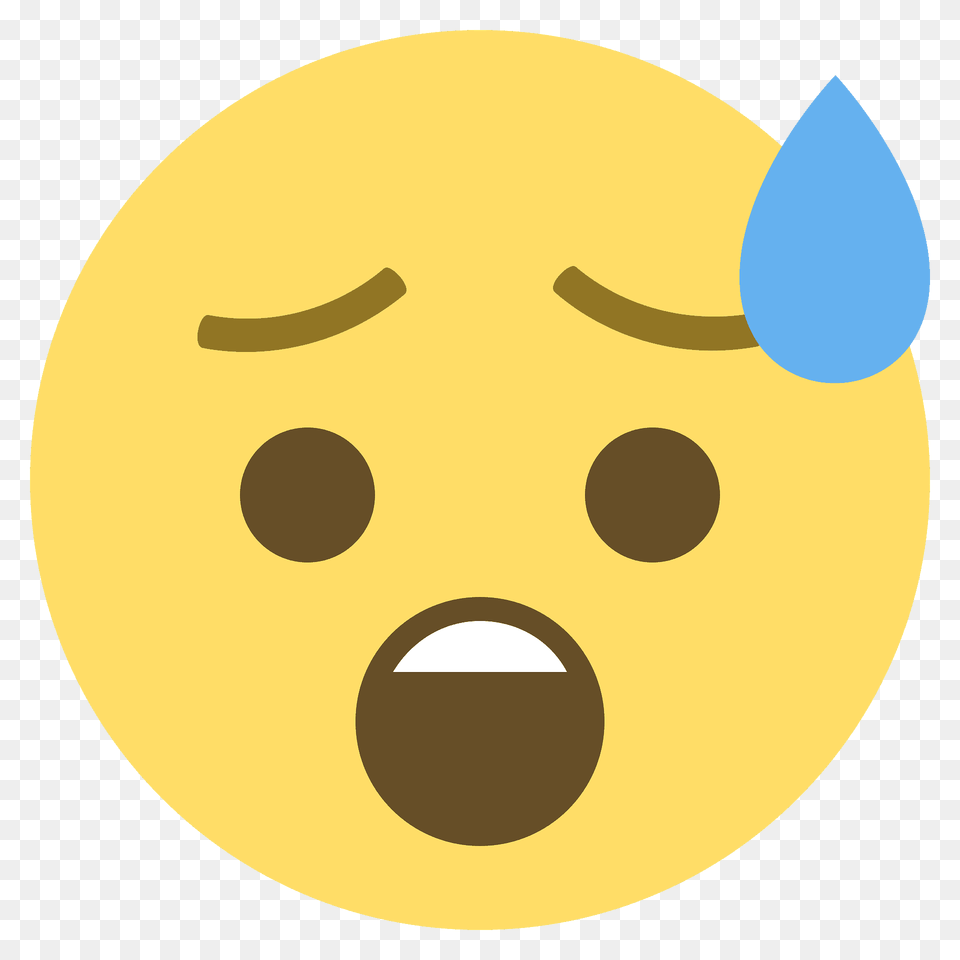 Anxious Face With Sweat Emoji Clipart, Astronomy, Moon, Nature, Night Png Image