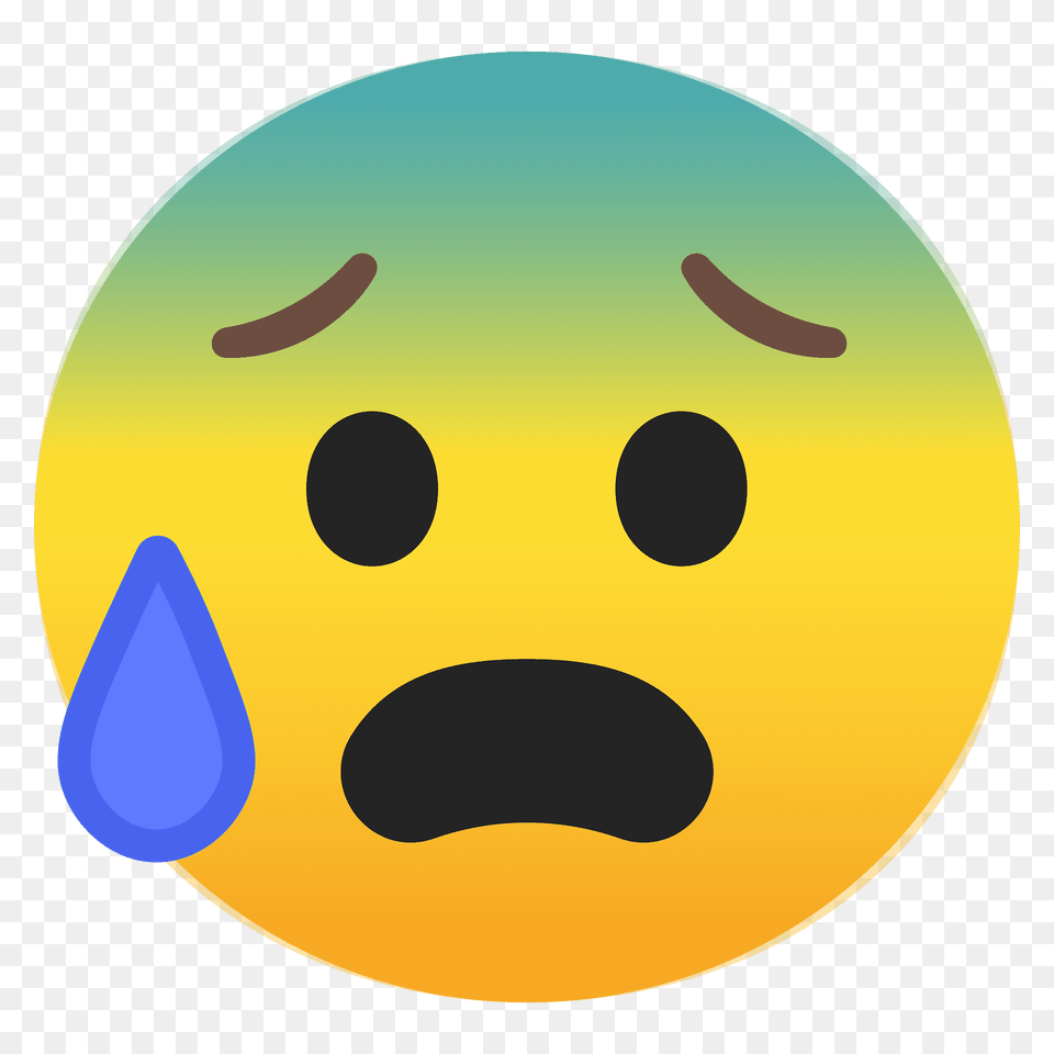 Anxious Face With Sweat Emoji Clipart, Sphere, Disk Png