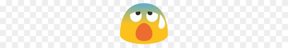 Anxious Face With Sweat Emoji On Google Android, Egg, Food, Disk Free Png