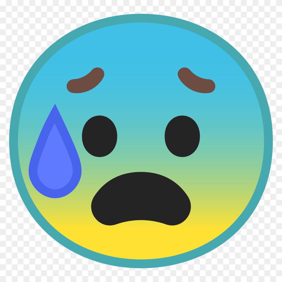 Anxious Face With Sweat Icon Noto Emoji Smileys Iconset Google, Sphere, Astronomy, Outdoors, Night Png