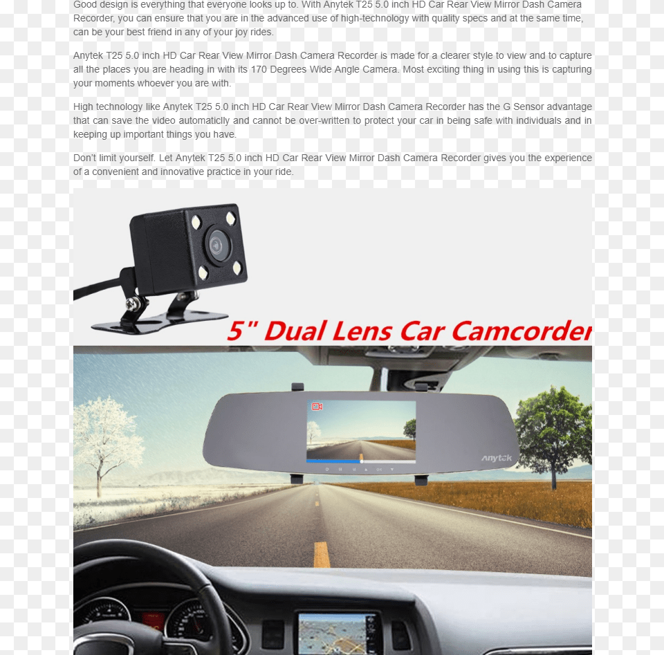 Anytek T25 1080p Car Camera Video Recorder Dual Lens Neufu F8c 1080p Hd 43quot Dual Lens Voiture Dvr Embarque, Electronics, Transportation, Vehicle, Machine Free Transparent Png