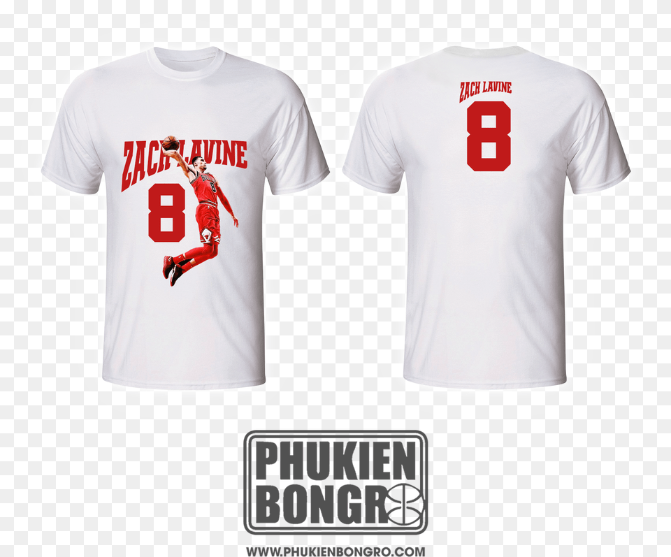 Ao Thun Bong Ro Zach Lavine Active Shirt, Clothing, T-shirt, Person Free Transparent Png