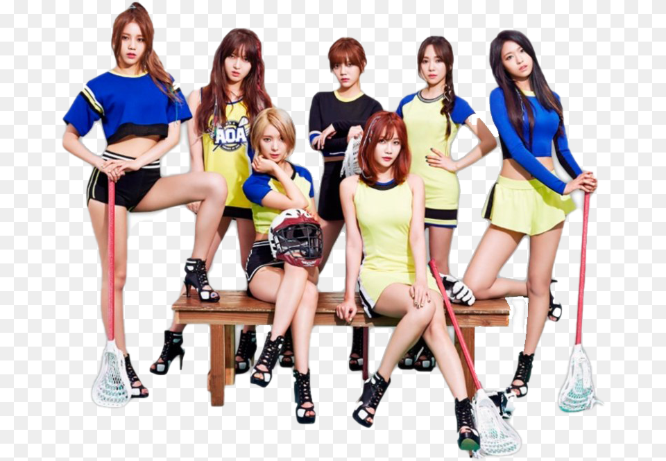 Aoa Girl Group Image Heart Attack Album Aoa, Shoe, Clothing, Person, People Free Transparent Png