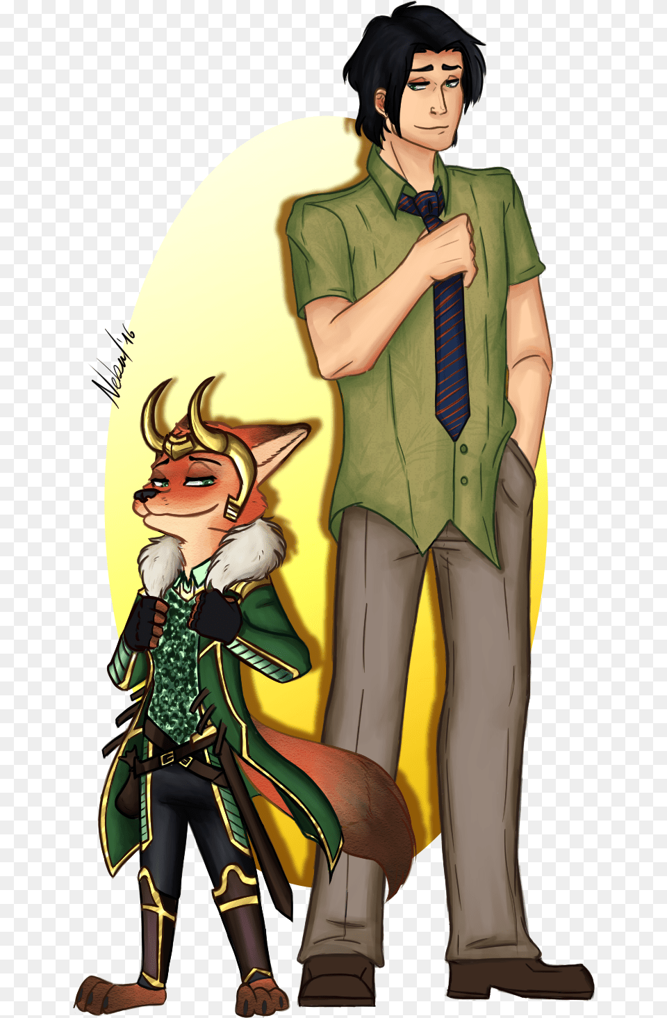 Aoa Loki And Nick Wilde Clothes Swap Cartoon, Book, Comics, Publication, Woman Png