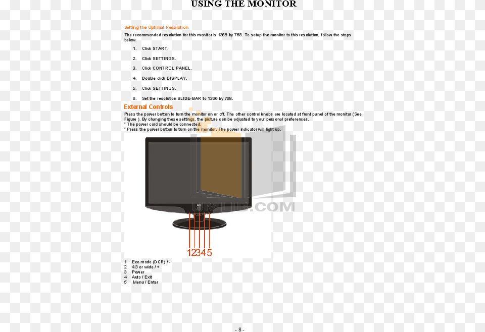 Aoc Monitor 831s Pdf, Computer Hardware, Electronics, Hardware, Screen Free Png Download